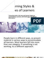 Learning Styles & Types of Learners