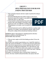 Group 3 Expt # 3: Sample Preparation For Blood Banking Procedures