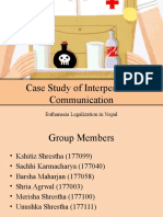 Case Study of Interpersonal Communication Case Study of Interpersonal Communication