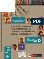 Educación Matemática y Etnomatemática en Contextos de Diversidad Cultural y Lingüística Memoria Del Seminario Latinoamericana