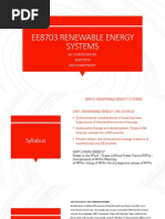 EE8703 Renewable Energy System UNIT 1