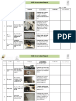 HSE Observation Report: S. No Location Issues Photograph Action Required / Recommendations Rectification Close Out Photo