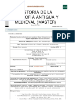 Historia de La Filosofía Antigua Y Medieval (Máster)