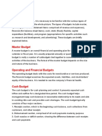 Types of Budgets