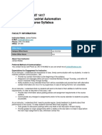 INMT 1417 Industrial Automation Course Syllabus: Faculty Information