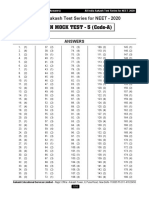 AIATS-2020 (OYMCF) Open Mock Test-05 Offline - Code-A - Solutions PDF