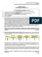 Examen Parcial Investigación Operativa I: Instrucciones