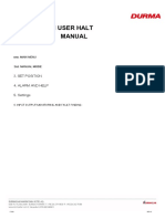 HRB-4 Standard USER HALT Manual: 4. Alarm and Help 5. Settings