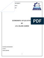 Expressing of Quantity BY Aya Majid Jassim: Middle Technical Univesity Technical Engineering Material Department