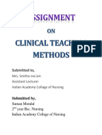 Assignment On Clinical Teaching Methods