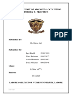 Project Report of Adanced Accounting Theory & Practice: Ms. Rabia Asif