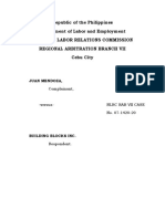 Republic of The Philippines Department of Labor and Employment National Labor Relations Commission Regional Arbitration Branch Vii Cebu City