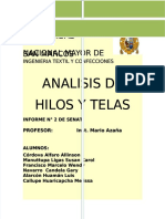 Analisis de Hilos y Telas PDF