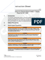 Instruction Instruction Sheet Sheet: Installation Instructions For Remote Mount HMI211 Display Panel Kit 541-1394