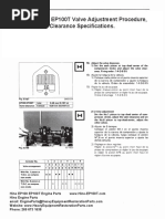 Hino EP100 EP100T Valve Adjustment Procedure, Valve Lash Clearance Specifications, PDF