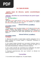 La Typologie Textuelle Caracteristiques de Quatre Types de Texte Corrections Par Idoubiya Rachid