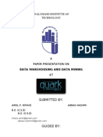 Data Warehousing and Data Mining