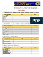 Abm Strand: Tally Sheet For Houses Capacity and Access To Distance Learning