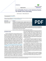 The Study of The Effects of Mobility Trends On The Statistical Models of The COVID-19 Virus Spreading