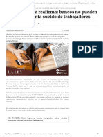 Corte Suprema Reafirma - Bancos No Pueden Embargar Cuenta Sueldo de Trabajadores - La Ley - El Ángulo Legal de La Noticia