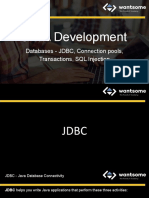 JAVA Development: Databases - JDBC, Connection Pools, Transactions, SQL Injection