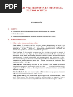 Experiencia N°02: Respuesta en Frecuencia Filtros Activos: I. Objetivo