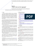 Sand Equivalent Value of Soils and Fine Aggregate: Standard Test Method For