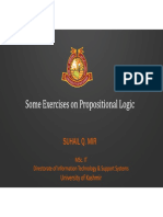 Some Exercises On Propositional Logic: Suhail Q. Mir