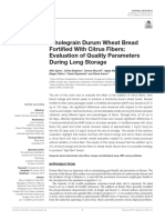 Wholegrain Durum Wheat Bread Fortified With Citrus Fibers: Evaluation of Quality Parameters During Long Storage