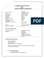 Curriculum Vitae Michael Mokone