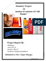 Chemistry Project On Determination of The Contents of Cold Drinks