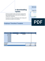 Employee Timesheet Template: Day of The Week Start Finish Regulars Hours Overtime