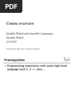 Course Overview: Madiha Wahid and Assembly Languages Madiha Wahid 2/6/2019