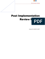 Post Implementation Review Report: Template