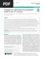 Strategies For Optimising Musculoskeletal Health in The 21 Century