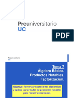 Productos Notables y Factorización