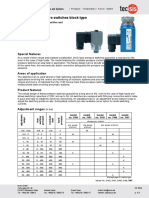 Mechanical Pressure Switches Block Type: Special Features