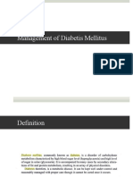 Management of Diabetis Mellitus