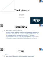 Type Ii Diabetes: Presented by Thomas Eipe Pharmd Intern