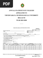 Annual Statistics of Colleges Affiliated To Visvesvaraya Technological University Belgaum YEAR 2019-2020