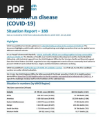 Coronavirus Disease (COVID-19) : Situation Report - 188