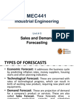 Industrial Engineering: Sales and Demand Forecasting