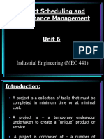 Project Scheduling and Maintenance Management: Industrial Engineering (MEC 441)