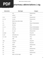 Medical and Pharmacy Abbreviations (Sig Codes) : Abbreviation Meaning(s) Category