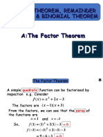 B1 G. Factor Theorem, Remainder Theorem, Binomial Theorem