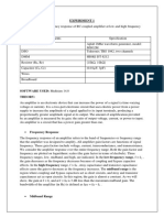 Experiment 1 AIM: To Study The Frequency Response of RC Coupled Amplifier at Low and High Frequency Apparatus