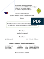 Thème. Modélisation Des Paramètres D Une Batterie Plomb-Acide, Et Son Intégration Dans Un Système Photovoltaïque Autonome PDF