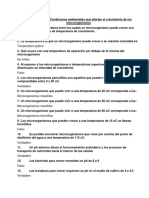 Cuestionario #4. - Condiciones Ambientales Que Afectan El Crecimiento de Los Microorganismos