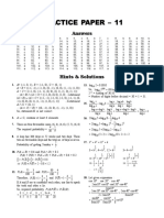 Practice Paper - 11 Answers and Solution