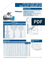 2 PC Full Port 1000 Psi Ball Valve, Threaded NPT: Design Features